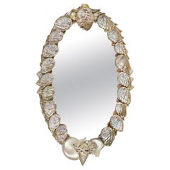 Vintage Artisanal Mirror with Shells, 1970s