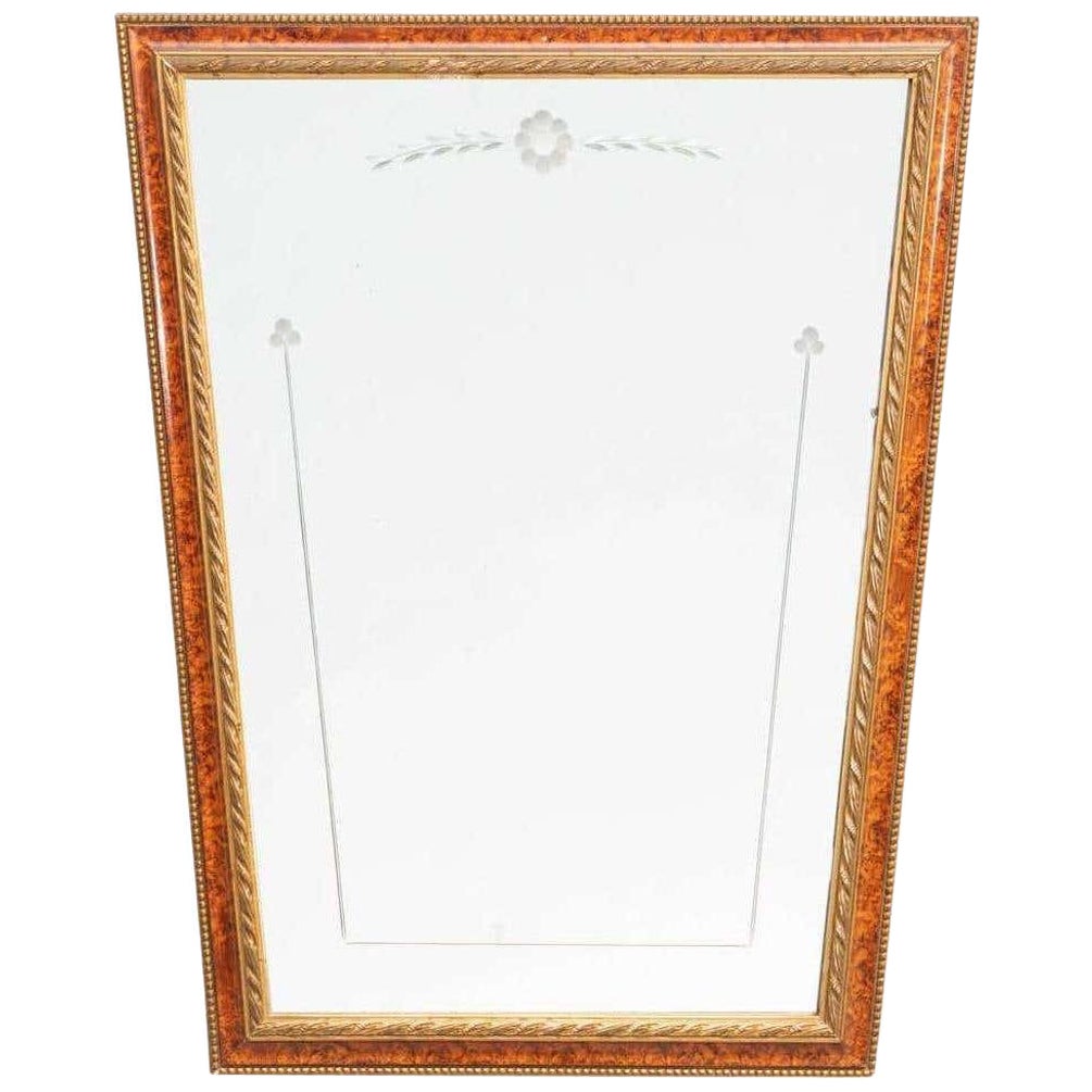 Specchio in legno artigianale spagnolo del Mid-Century Modern, circa 1950