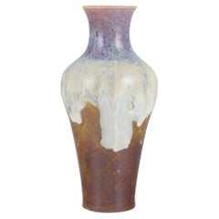 Sevres, France. Large unique porcelain vase with flowing glaze, 2007
