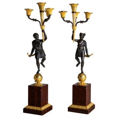 Pair of Empire girandoles, France, early 19th century