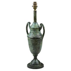 20th Century Verdigris Amphora Vase Lamp