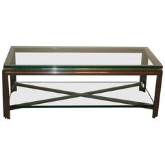Italian Two Tears Chrome Coffee Table