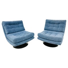Vintage Modern Oversized Slipper Chairs - Set of 2