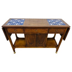 Mid-Century Modern Broyhill Brasilia Walnut Bar Cart