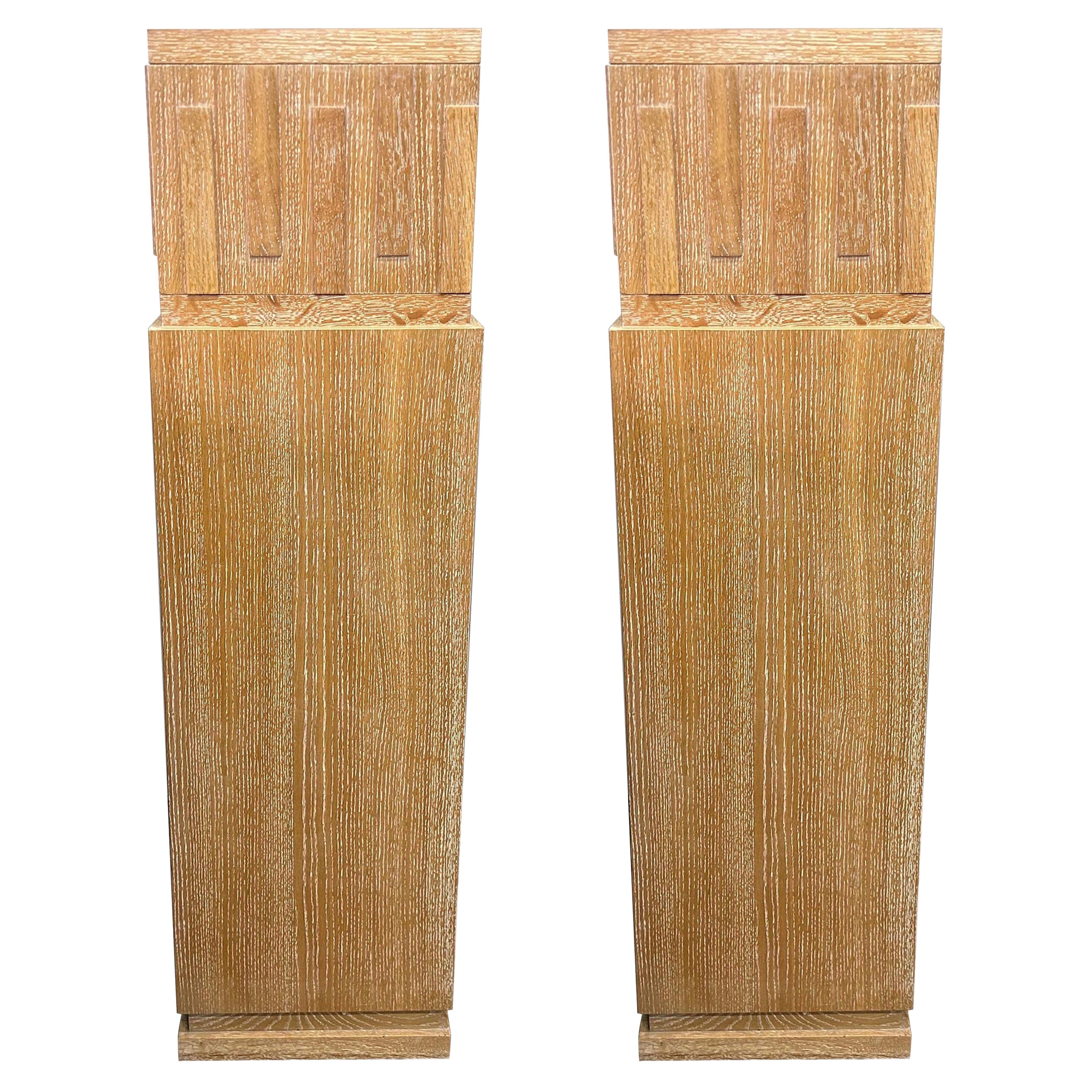 Pareja de Pedestales de Cerámica Estilo Art Decó Francés