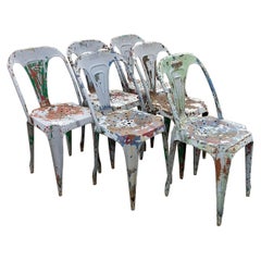 Rare Set of 6 1940s Multipl’s Metal Chairs