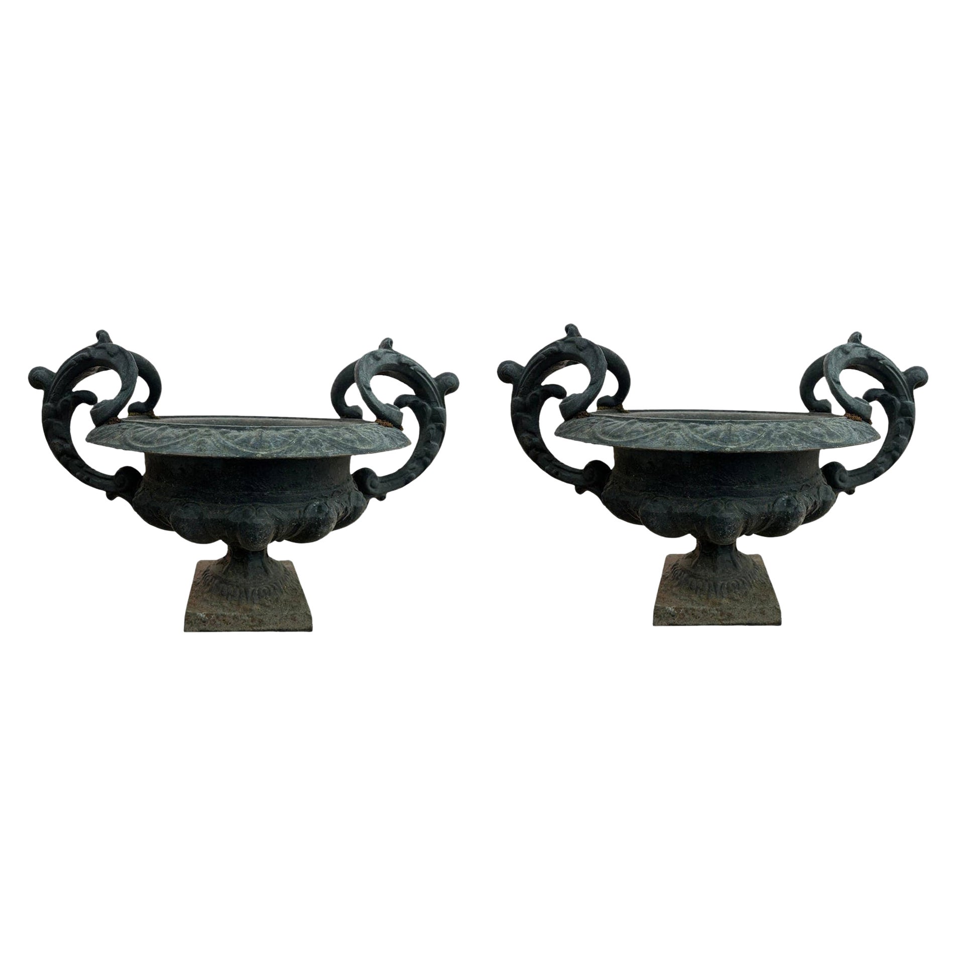 Grand Pair Of 19th Century French Garden Urns