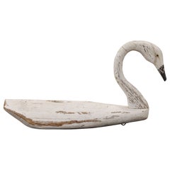 Appelant vintage en forme de cygne sculpté grandeur nature