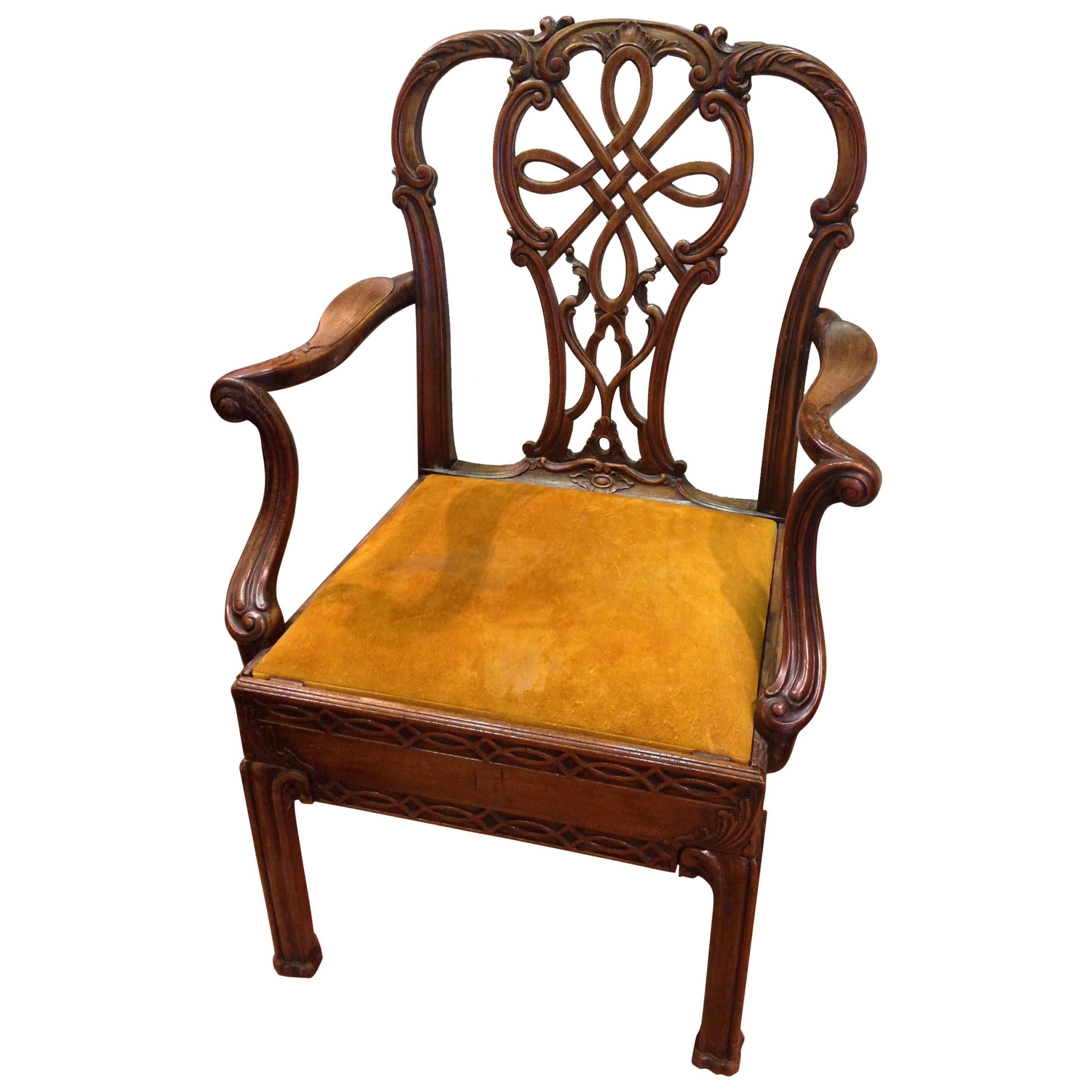 19th century mahogany metamorphic library chair
