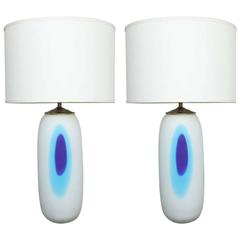 Pair of Abstract Murano Table Lamps