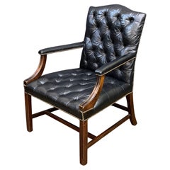 Gainsborough Arm Chair of Leather and Mahogany from England