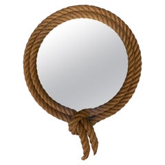 Used Mid-Century Round Lariat Rope Mirror Adrien Audoux & Frida Minet