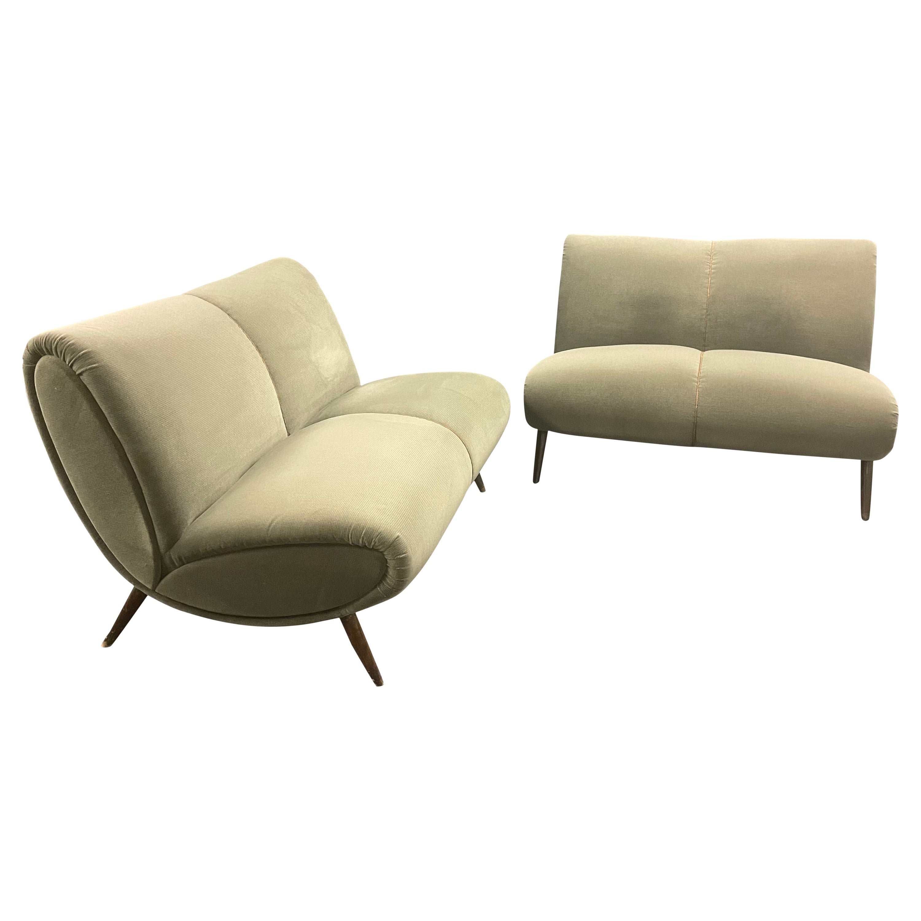 set of 2 norman bel geddes sofas