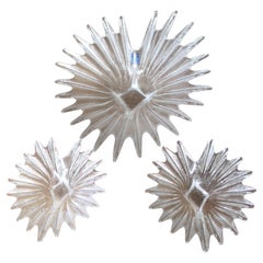 Set of 3 Darlington Crystal Palm Design Dishes  by Anita Harris