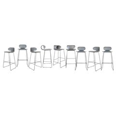 Set of 9 Grey Maxima Benches by William Sawaya & Paolo Moroni, Italy 1990s