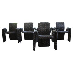 Set of Five Postmodern Steve Leonard Style Chairs