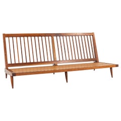 1950s George Nakashima Studio 72 inch Three Seat Slatted Sofa / Settee