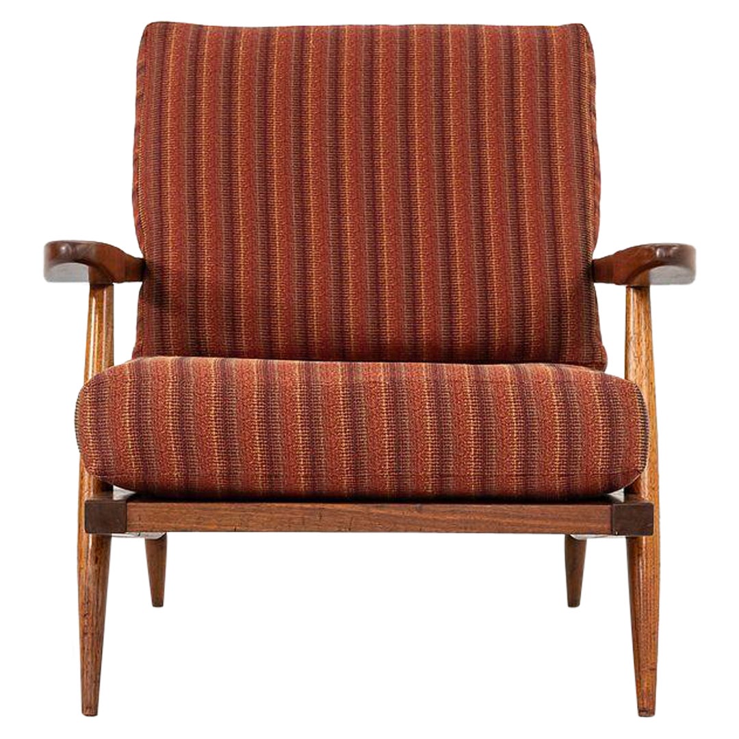 Sedia da salotto a doghe con braccioli in noce nero George Nakashima Studio del 1950
