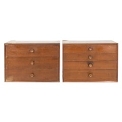 1950 George Nelson for Herman Miller BCS Walnut Three Drawer Cabinet (noyer) (sans banc)
