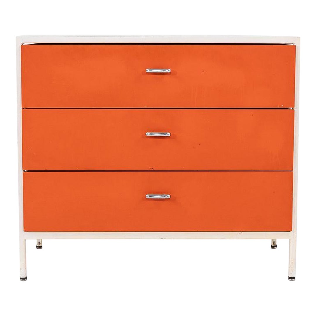 1950s George Nelson No. 4000 Series Three Drawer Steel Frame Dresser