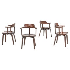 1951 Set of 4 Bauhaus W199 Arm Chairs by Walter Gropius and Ben Thompson