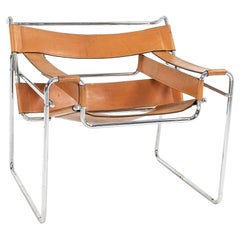 1958 Marcel Breuer B3 Wassily Loungesessel aus natürlichem, pflanzlich getöntem Leder