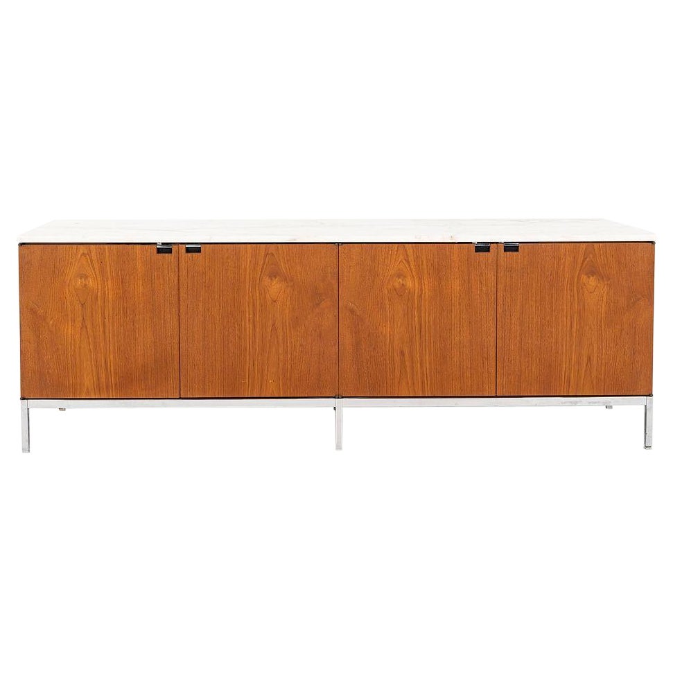 1960s Florence Knoll 4-Position Credenza in Walnut w/ Marble Top, Model 2544