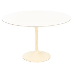 1960s Eero Saarinen for Knoll Pedestal Dining Table in White Laminate 47"