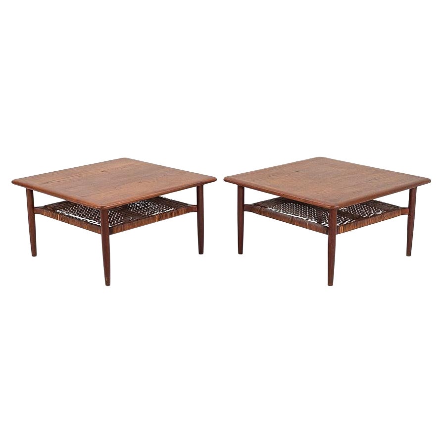 Beistelltische aus Teakholz von Kurt Ostervig für Jason Mobler, Modell 214, 1960er Jahre, Paar im Angebot