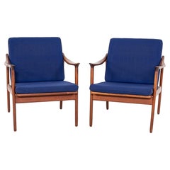 1960s Pair of Norwegian Model 563 Lounge Chairs in Teak by Frederik Kayser