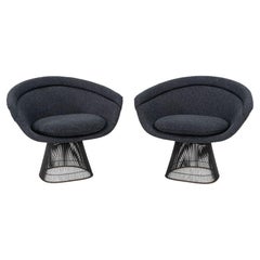 1960s Pair of Warren Platner for Knoll Lounge Chairs w/ Grey Kvadrat Fabric