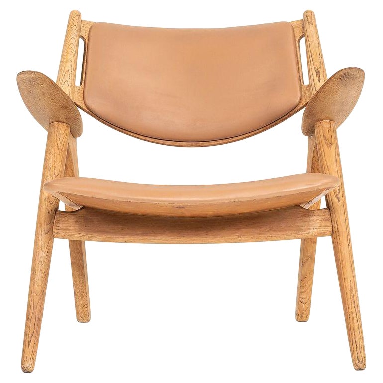 Chaise longue en chêne Sawbuck Hans Wegner pour Carl Hansen & Son CH28P des années 1960
