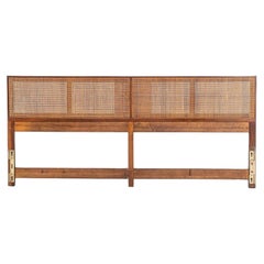 1960s Paul McCobb for Calvin King Headboard in Walnut with Caned Panels