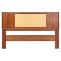 1960s Reversible Danish Teak and Cane Full Headboard by Arne Wahl Iversen
