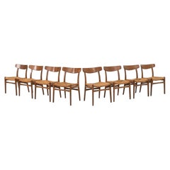 Ensemble de huit chaises de salle à manger en chêne de Hans Wegner pour Carl Hansen & Son, années 1960