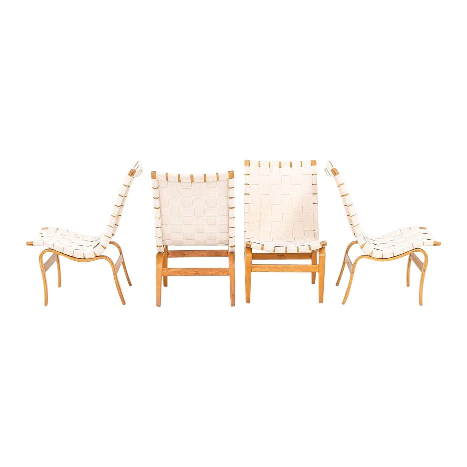 1960s Swedish Eva Lounge Chairs by Bruno Mathsson for Firma Karl Mathsson
