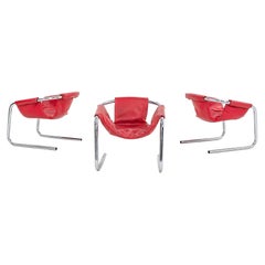 1970s Duncan Burke Gunter Eberle for Vecta Zermatt Sling Chairs in Vinyl