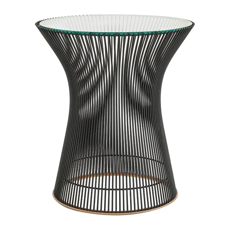 1960s Warren Platner for Knoll Side Table in Bronzed Steel and Glass