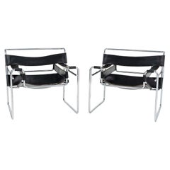 Wassily B3 Loungesessel aus Leder von Marcel Breuer, 1960er Jahre