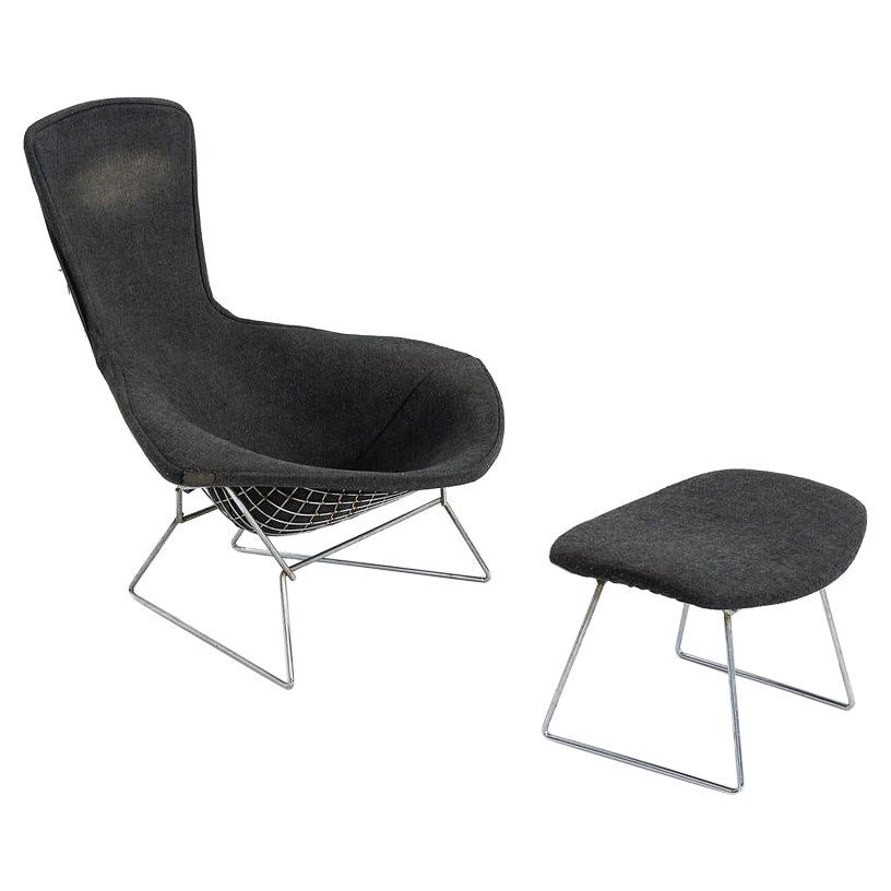 1961 Harry Bertoia for Knoll Bird Chair and Ottoman w/ Original Receipt