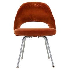 1970s Eero Saarinen for Knoll Executive Side Chairs in Rust Velvet