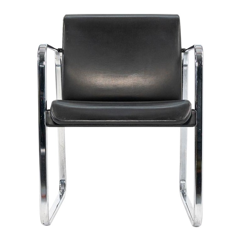 Sillones de acero y vinilo de la serie Tubular de Peter Protzman para Herman Miller, años 70
