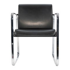 Poltrone della serie Tubular di Peter Protzman per Herman Miller degli anni '70 in acciaio e vinile