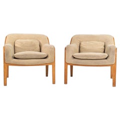 1970s Pair of Model 1315 Lounge Chairs in Oak by Bill Stephens