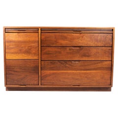 1979 Solid Black Walnut Credenza by American Craftsman Arden Riddle