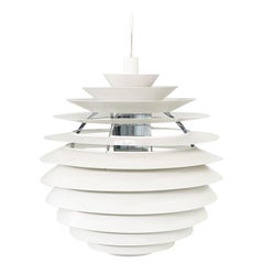 Lámpara colgante Poul Henningsen para Louis Poulsen PH Louvre / Kugle, blanco, años 80