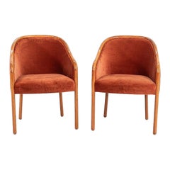 1983 Pair of Ward Bennett for Brickel Associates Dining Bankers Chairs in Oak