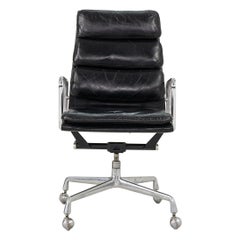 1988 Herman Miller Eames Aluminum Group Soft Pad Executive Desk Chair in Leather