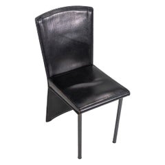 1987 Silla de comedor Armida diseñada por Andrea Branzi para Zanotta en cuero negro