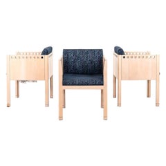 1988 Brian Kane für Metropolitan Furniture Postmoderne Würfel-Esszimmerstühle mit Armlehnen